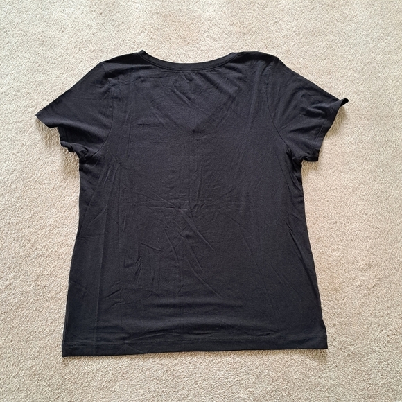 ❤️ Calvin Klein PJ Top Black Short Sleeved Women's Medium V-neck Loungewear - Picture 7 of 12